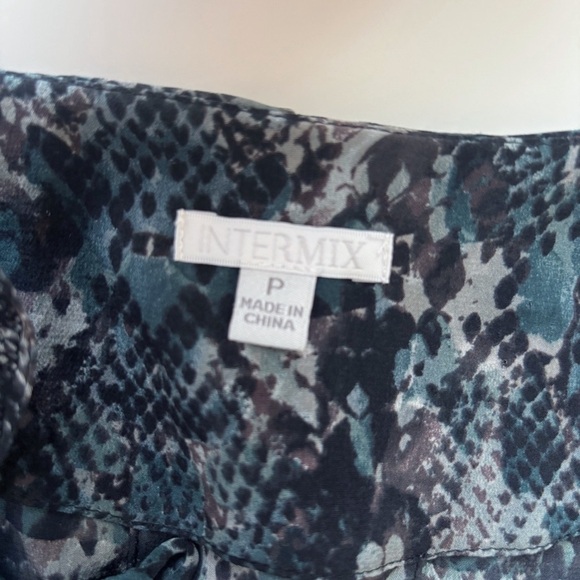 Intermix Silk Snake Print Romper XS Blue Belted - Picture 6 of 8